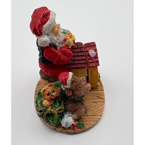 Santa Claus Painting Christmas Figurine Opening House Artist Holiday Scene - Picture 7 of 9